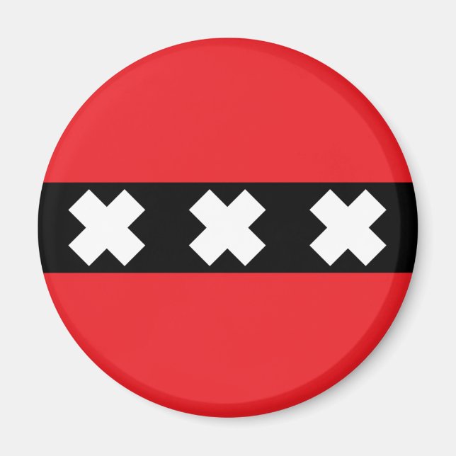 Amsterdam Flagga Magnet (Framsidan)