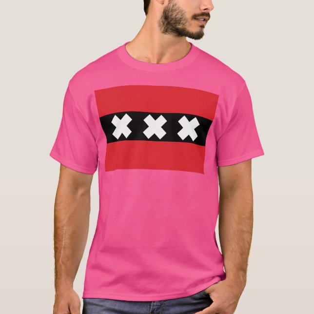 Amsterdam Flagga T Shirt (Framsida)