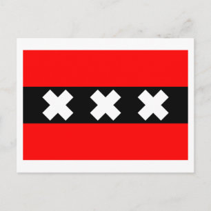 Amsterdam Flagga Vykort
