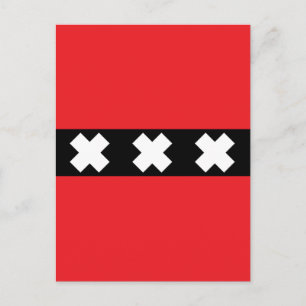 Amsterdam Flagga Vykort