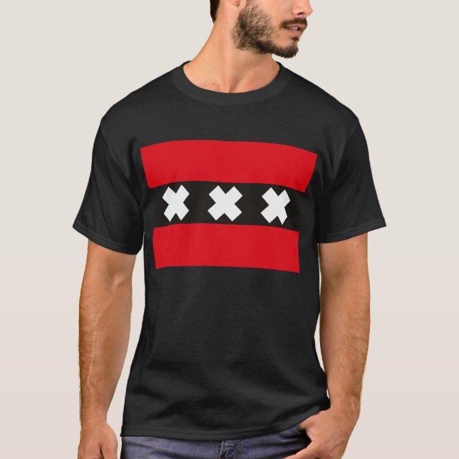 Amsterdam flaggaT-tröja Tee Shirt (Framsida)
