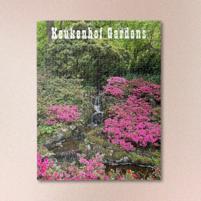 Amsterdam Gardens and Waterfall Jigsaw Puzzle Pussel (Text is optional. Select Personalization to backspace it out.)