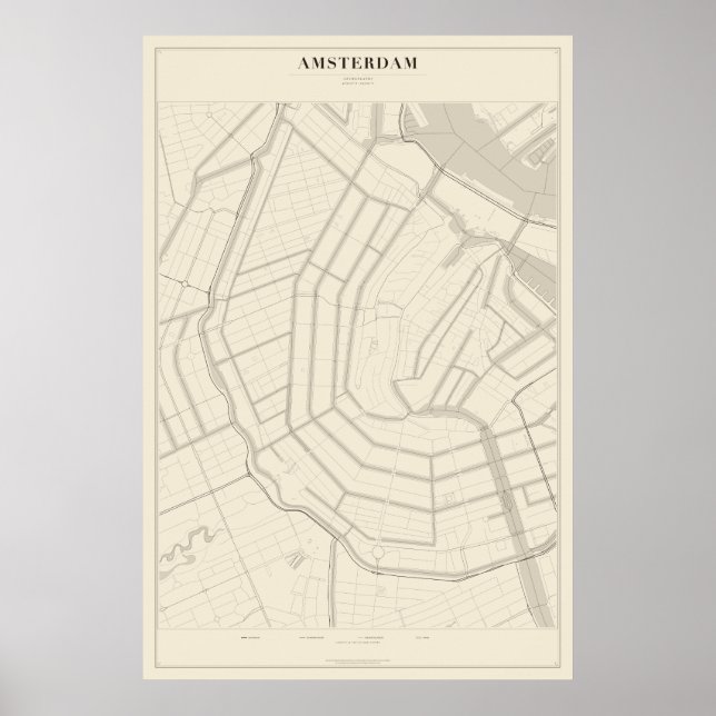 Amsterdam Gatukartaaffisch Poster (Framsidan)