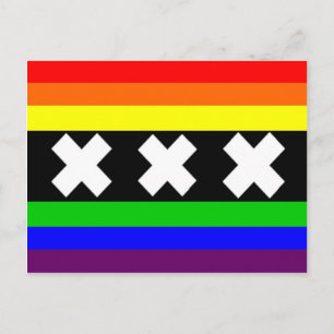 Amsterdam Gay pride Flagga Vykort