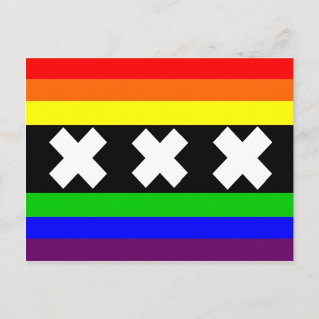 Amsterdam Gay pride Flagga Vykort (Framsida)