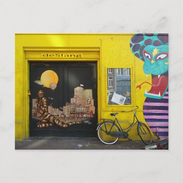 Amsterdam Graffiti Street Art Nr. 4 - Snake Vykort (Framsida)