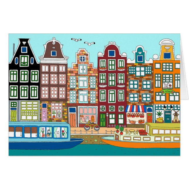 Amsterdam Hälsningskort (Framsidan Horizontal)