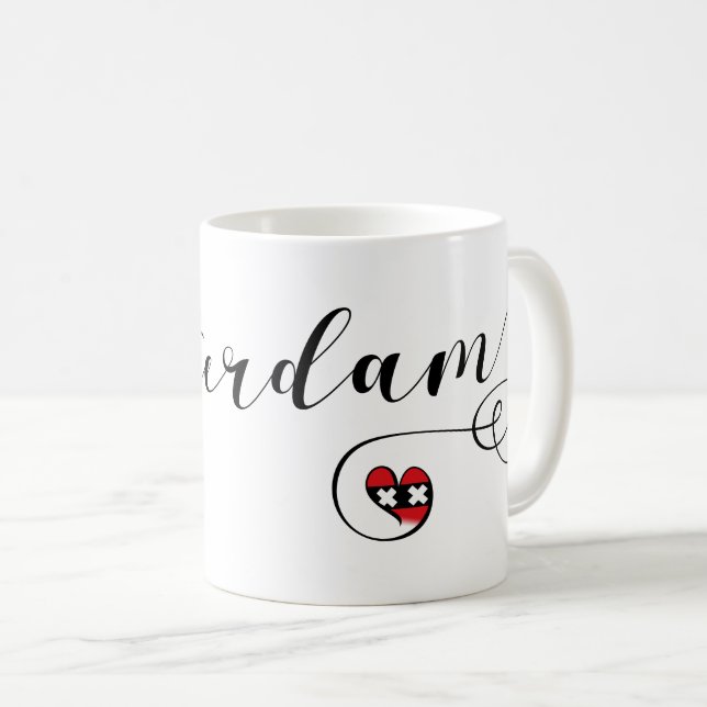 Amsterdam Heart Mugg, Nederländerna Kaffemugg (Framsida höger)