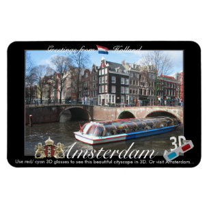 Amsterdam Holland 3D beskådar anaglyphen Magnet