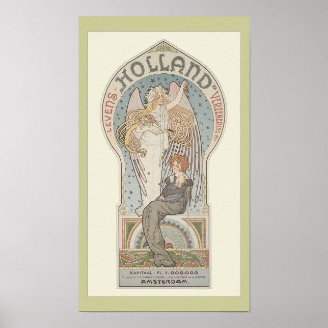 Amsterdam, Holland Art nouveau Poster (Framsidan)