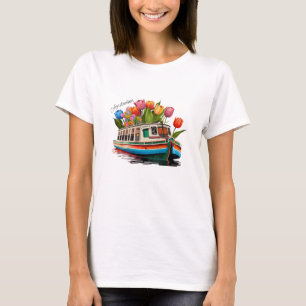 Amsterdam Holland Boat Travel T Shirt