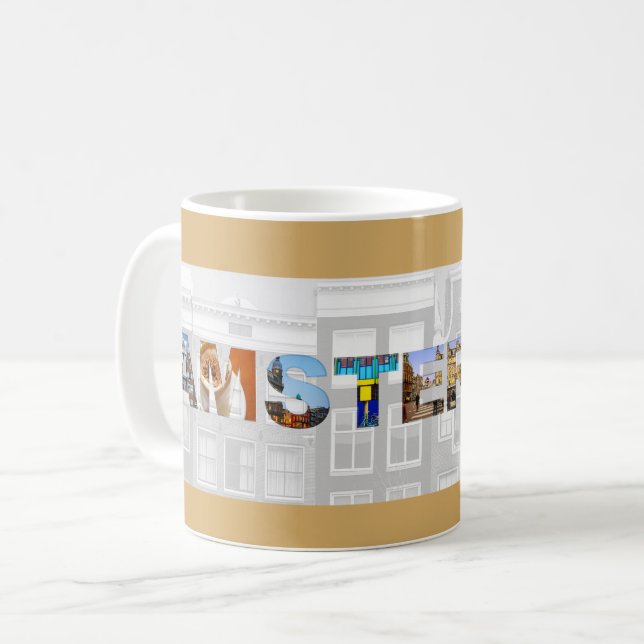Amsterdam Holland Canal Homes Travel Foton Kaffemugg (Framsida vänster)