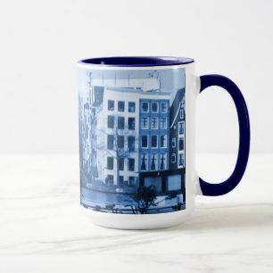 Amsterdam Holland Delft-Blått-Look Mugg