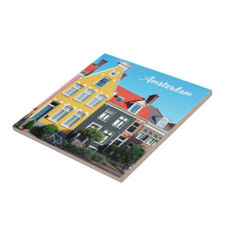 Amsterdam Holland Houses Travel souvenir Kakelplatta