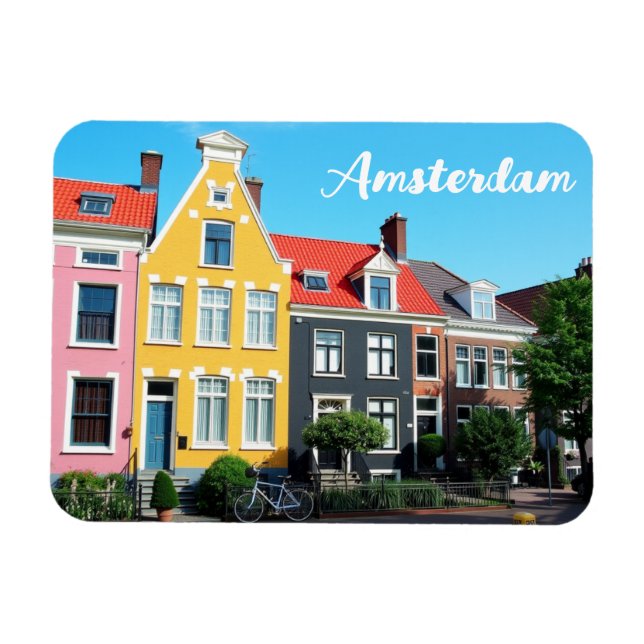 Amsterdam Holland Houses Travel souvenir Magnet (Horisontell)