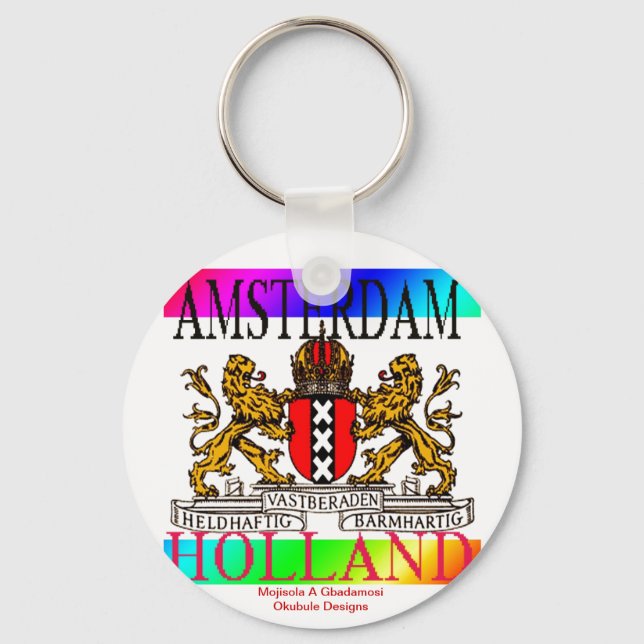 AMSTERDAM HOLLAND KEYCHAIN@MOJISOLA A GBADAMOSI OK NYCKELRING (Framsida)