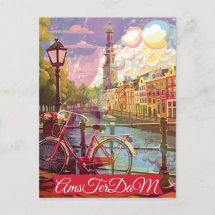 Amsterdam Holland Nederländerna Vintage vykort
