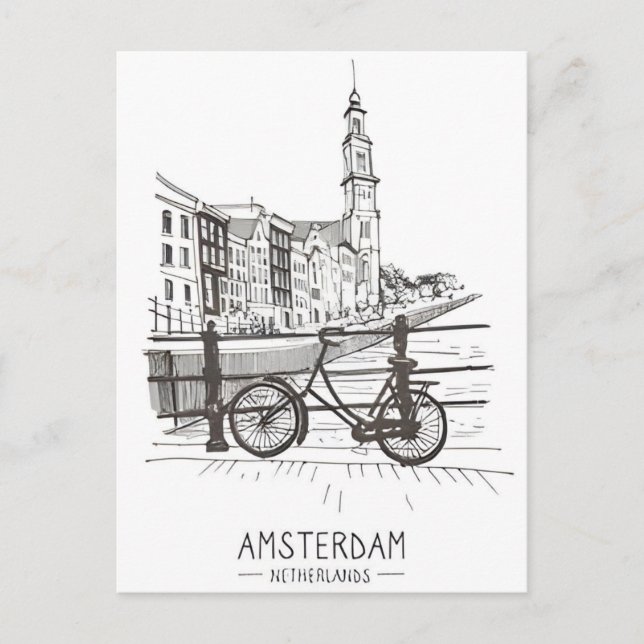 Amsterdam Holland Netherlands Vintage dutch Vykort (Framsida)