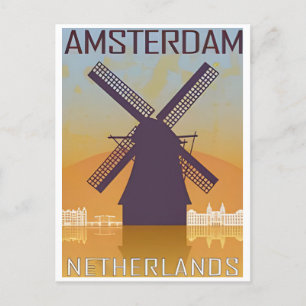 Amsterdam Holland Netherlands Vintage dutch Vykort