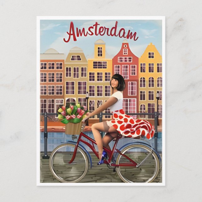 Amsterdam Holland Netherlands Vintage dutch Vykort (Framsida)