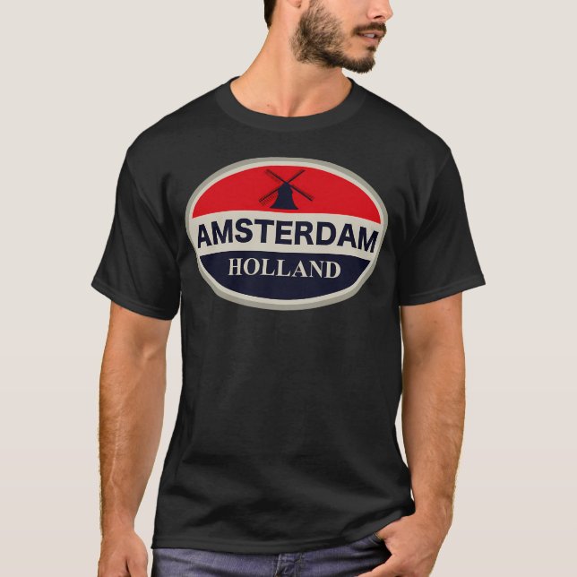 Amsterdam Holland T Shirt (Framsida)