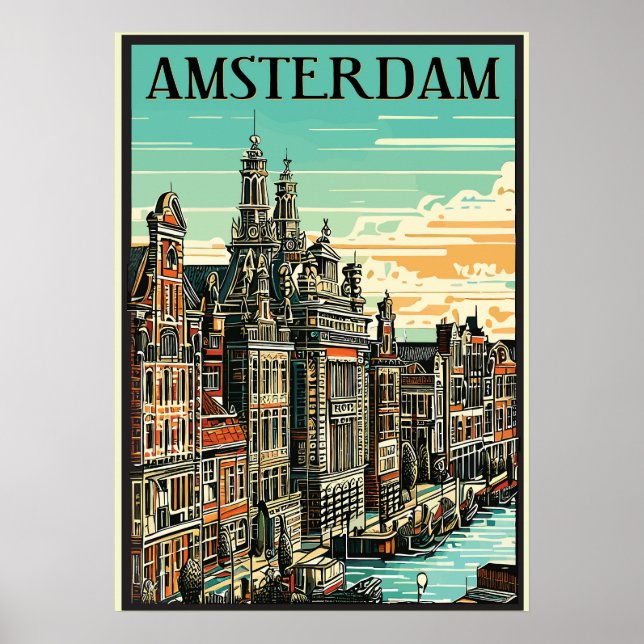 Amsterdam, Holland, Travel Poster (Framsidan)