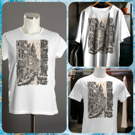 Amsterdam Holland Vintage Canal Houses Travel T Shirt