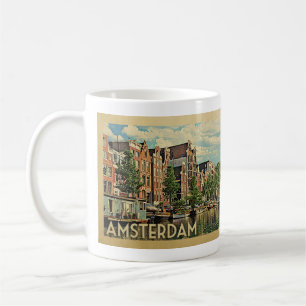 Amsterdam Holland Vintage resor Kaffemugg
