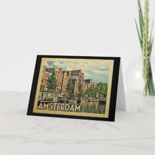 Amsterdam Holland Vintage resor Kort