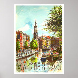 Amsterdam Holland vintage resor Poster