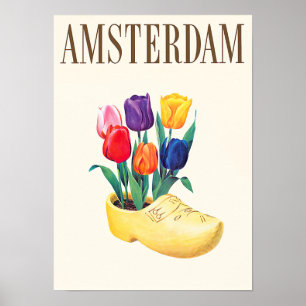 Amsterdam Holland vintage resor Poster