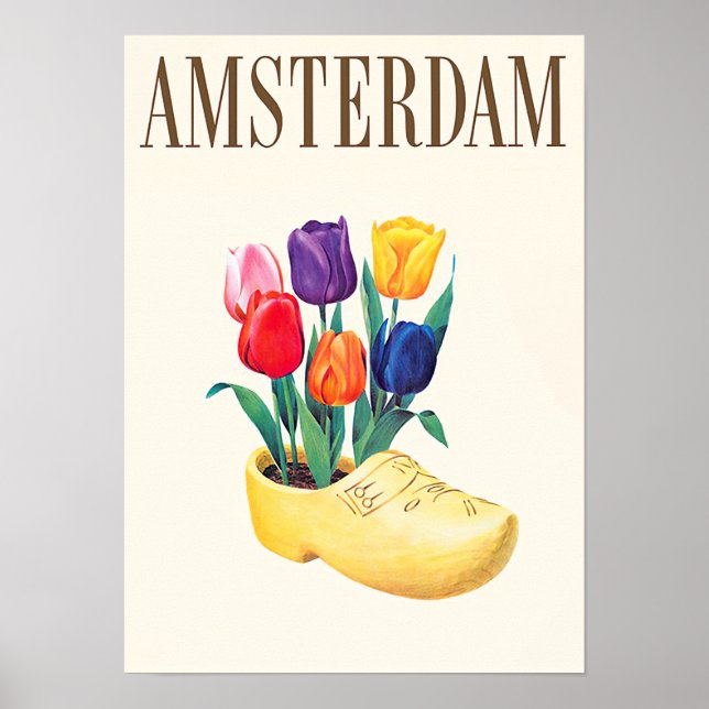 Amsterdam Holland vintage resor Poster (Framsidan)