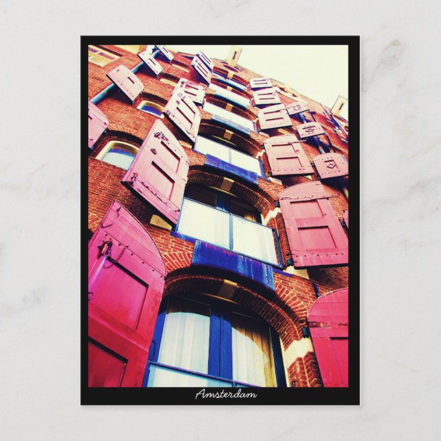 Amsterdam - holländskt stilfönster vykort (Framsida)