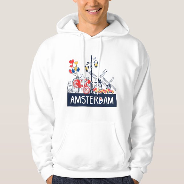 Amsterdam Hoodiekreativ och unikt Munkjacka (Framsida)