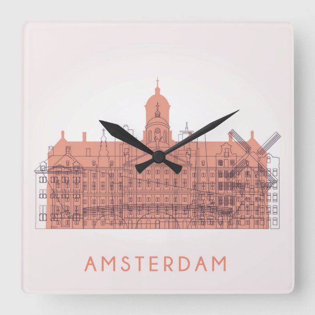 Amsterdam horisont för Nederländerna | av Fyrkantig Klocka (Framsida)
