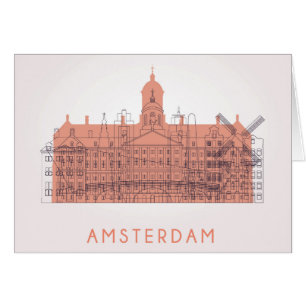 Amsterdam horisont för Nederländerna   av Hälsningskort