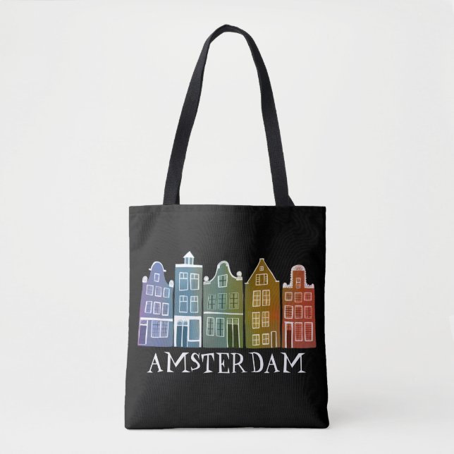 Amsterdam Houses Dutch Village Colorful Tygkasse (Framsida)