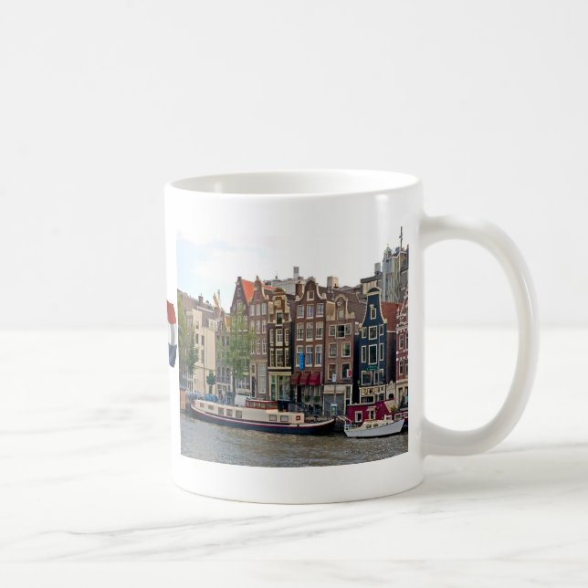 Amsterdam hus på kanalen kaffemugg (Höger)