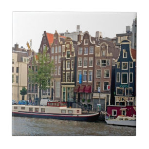 Amsterdam hus på kanalen kakelplatta