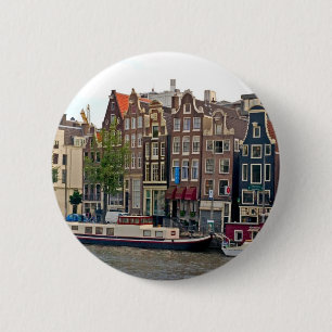 Amsterdam hus på kanalen knapp