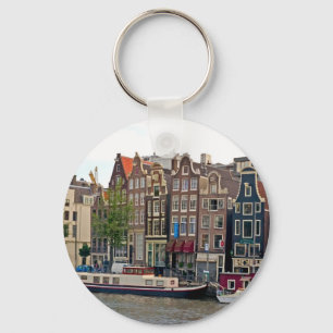 Amsterdam hus på kanalen nyckelring