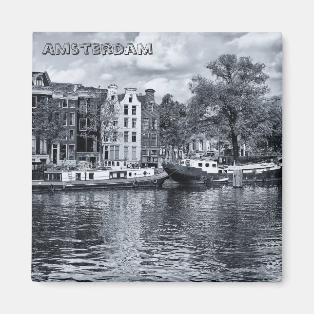 Amsterdam - Hushållsbåtar, Nederländerna (Fridge M Magnet (Framsidan)