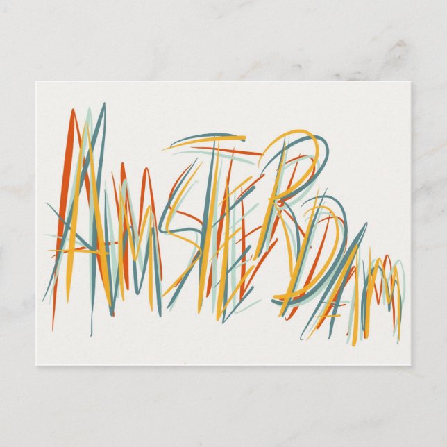 Amsterdam i Art Vykort (Framsida)