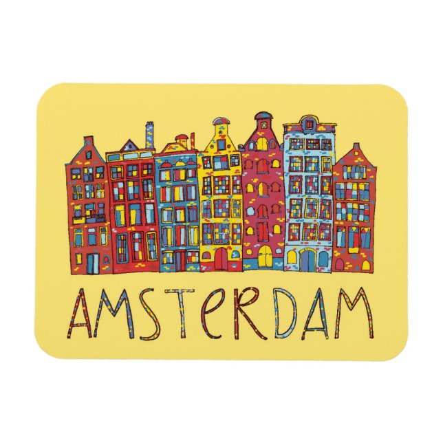 Amsterdam i Mosaic Magnet (Horisontell)