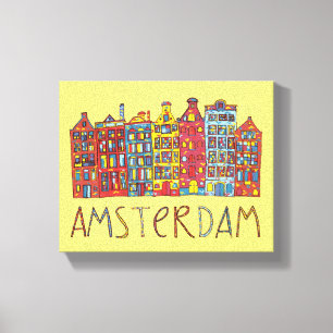 Amsterdam i mosaik canvastryck