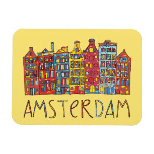 Amsterdam i mosaik magnet