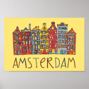 Amsterdam i mosaik poster