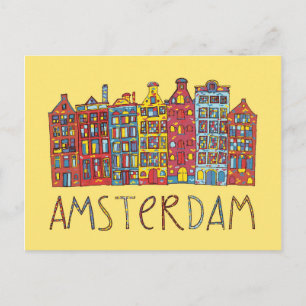 Amsterdam i mosaik vykort