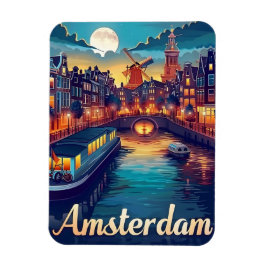 Amsterdam i natt magnet