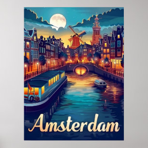 Amsterdam i natt poster